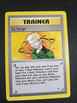 Pokemon Trainer - Lt. Surge 101/132 Non Holo Rare Gym Heroes WOTC (NM+) - Image 1