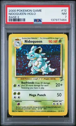 2000 POKEMON BASE SET 2 #12 NIDOQUEEN-HOLO PSA 7 - Image 1