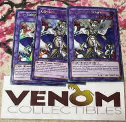 3x (M/NM) - Gem-Knight Seraphinite - SHVA-EN048 - Secret Rare 1st Edition YuGiOh - Image 1