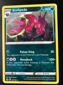 Scolipede 107/198 Chilling Reign - Pokemon Evolution 3 Card Set - Poison Bug - Image 5