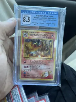 Blaine's Charizard Japanese Gym Set Holo Pokemon Card CGC 8.5 NM-Mint - Image 1