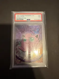 Topps Chrome Jigglypuff Pokemon Card #39 TV Animation Series Rainbow foil PSA 7 - Image 1