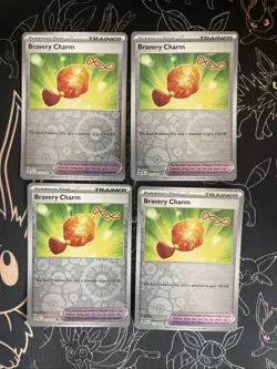 4x Bravery Charm 173/193 Reverse Holo Paldea Evolved Playset NM Pokemon Cards - Image 1