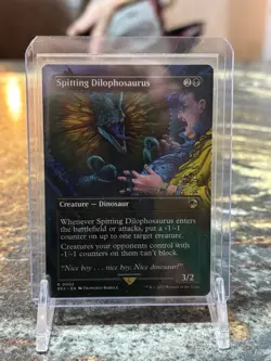 Spitting Dilophosaurus Borderless ⭐NM⭐ Jurassic World Magic The Gathering REX #3 - Image 1