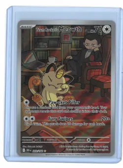 Pokemon TCG Team Rocket's Meowth 203/182 Illustration Rare Destined Rivals - Image 1