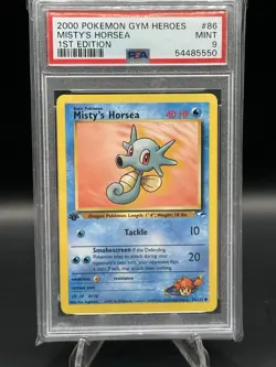 Misty's Horsea 86/132 2000 Pokemon Gym Heroes PSA 9 Mint Vintage Wotc Wizards - Image 1