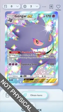 Pokemon TCG POCKET - Gengar EX Shiny 2⭐, Celestial Guardians, English - Image 1