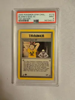 2000 Pokemon 1st Edition Blaine’s Quiz #3 Trainer - Gym Challenge 112/132 PSA 9! - Image 1