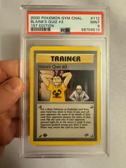 2000 Pokemon 1st Edition Blaine’s Quiz #3 Trainer - Gym Challenge 112/132 PSA 9! - Image 2