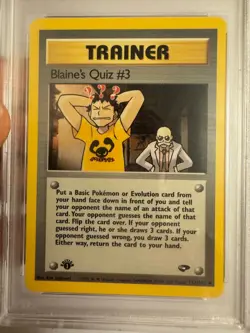 2000 Pokemon 1st Edition Blaine’s Quiz #3 Trainer - Gym Challenge 112/132 PSA 9! - Image 3