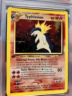 2000 POKEMON NEO GENESIS TYPHLOSION #18 HOLO 1ST EDITION PSA 9 Swirl - Image 2
