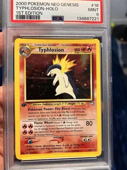 2000 POKEMON NEO GENESIS TYPHLOSION #18 HOLO 1ST EDITION PSA 9 Swirl - Image 4