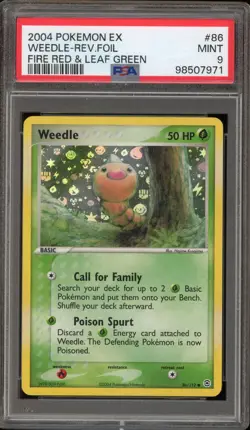 Pokemon Weedle EX Fire Red & Leaf Green Reverse Holo #86 PSA 9 Mint - Image 1