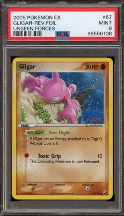 Pokemon Gligar EX Unseen Forces Reverse Holo #57 PSA 9 Mint - Image 1