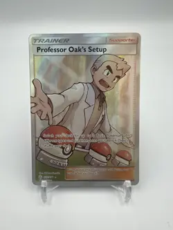 Pokemon TCG Professor Oak's Setup 233/236 Full Art Holo Cosmic Eclipse - Image 1