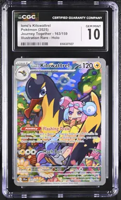 2025 POKEMON JOURNEY TOGETHER #163 IONO'S KILOWATTREL HOLO ⭐CGC 10 GEM MINT⭐ - Image 1