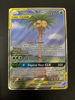 Pokemon Rowlet & Alolan Exeggutor GX 215/236 Tag Team Alt Art Unified Minds NM - Image 1