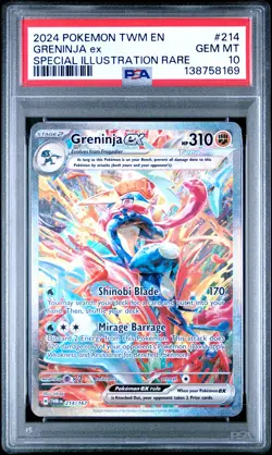 2024 POKEMON TWM EN-TWILIGHT MASQUERADE #214 GRENINJA EX PSA 10 - Image 1