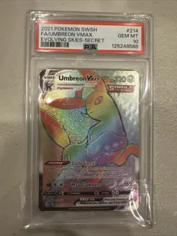 2021 Pokemon Sword & Shield Evolving Skies Fa Secret Umbreon Vmax #214 PSA 10 - Image 1