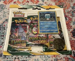 POKEMON SWORD SHIELD EVOLVING SKIES 3-PACK Blister BOOSTER EISCUE PROMO SEALED ‘ - Image 1