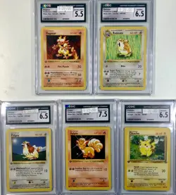 5 - 1999 Pokemon Game 1st Edition CGC Lot Magmar Raticate Pidgey Vulpix Pikachu - Image 1
