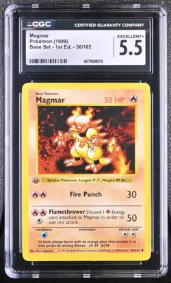 5 - 1999 Pokemon Game 1st Edition CGC Lot Magmar Raticate Pidgey Vulpix Pikachu - Image 2