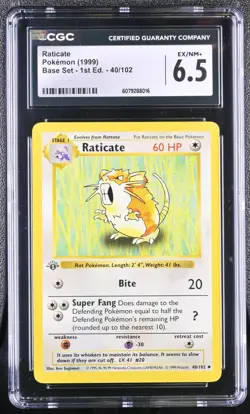 5 - 1999 Pokemon Game 1st Edition CGC Lot Magmar Raticate Pidgey Vulpix Pikachu - Image 4