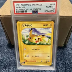 2001 POKEMON JAPANESE EXPEDITION 016 PIKACHU 1ST EDITION PSA 10 GEM MINT - Image 1