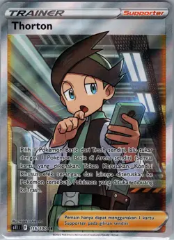 Thorton 115/100 Indonesian Full Art Trainer - Lost Abyss - Pokemon Card - NM - Image 1