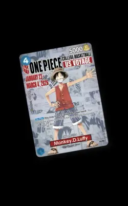 🔥🏀One Piece Monkey.D.Luffy US College Basketball Promo Card PRESALE🏀🔥 - Image 1