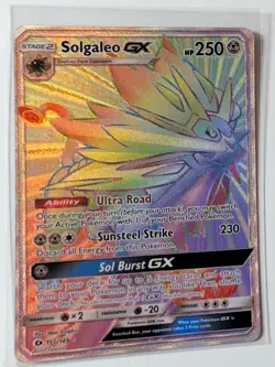 Pokemon TCG Solgaleo GX Holo Secret Rare Card Sun & Moon Base Set 155/149🔥 - Image 1