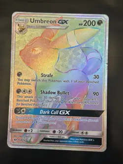 Umbreon GX 154/149 Sun & Moon Base Set 2017 Secret Rainbow Pokemon Card TCG Mp- - Image 1