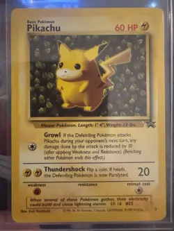 1999 WOTC Pokemon Pikachu Black Star Promo Card #1 Ivy Pikachu Non Holo - Image 1
