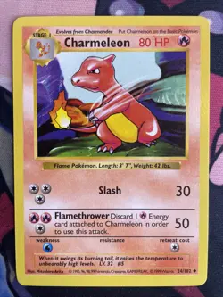 Charmeleon - 24/102 - Pokemon Base Set Shadowless Card NM - Image 1