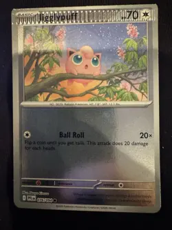 Pokemon Phantasmal Flames Jigglypuff (Reverse Holo) Crimped Error Card Miscut - Image 1
