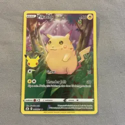 Pikachu 5/25 Pokemon Celebrations 25th Anniversary Set Full Art Card - Image 1