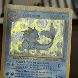 Vaporeon Holo Rare 12/64 | Jungle Set | Vintage WOTC 1999 Pokemon Card TCG NM - Image 2