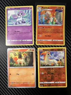 4x Ponyta Pokemon Card Lot English TCG Collection - Image 1