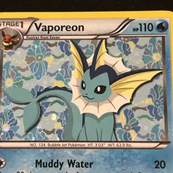Pokemon TCG Vaporeon Black Star Promos BW89 Holo Card Near Mint - Image 2