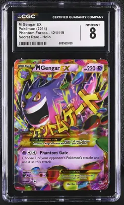 CGC 8 M Gengar EX 2014 Phantom Forces 121/119 Secret Rare Holo Pokemon Card - Image 1