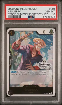 2023 One Piece Card Game Helmeppo (Store Championship) OP03-091 PSA 10 GEM - Image 1