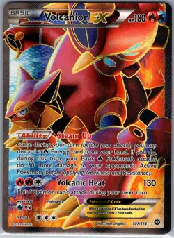 Volcanion EX (Full Art) 107/114 XY - Steam Siege - Pokemon Card - NM - Image 1