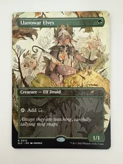 Llanowar Elves Borderless Secret Lair MTG Magic the Gathering Card NM Mint SLC - Image 1