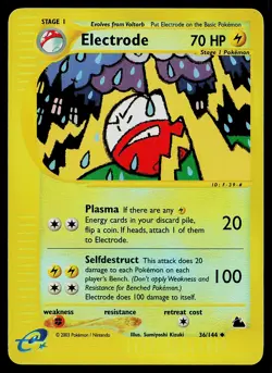Pokemon Card - Electrode Skyridge 36/144 Uncommon Reverse Holo - Image 1