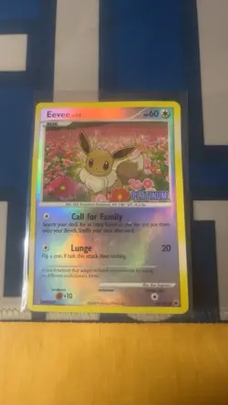 Pokemon Eevee Card TCG 62/100 Platinum Burger King 2008 Reverse Holo READ - Image 1