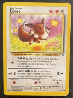 Pokemon TCG Eevee 74/110 Common Card Legendary Collection - Image 1