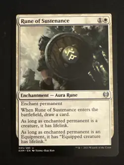 1x Rune of Sustenance (025) Kaldheim LP MTG Magic the Gathering x1 MKE - Image 1