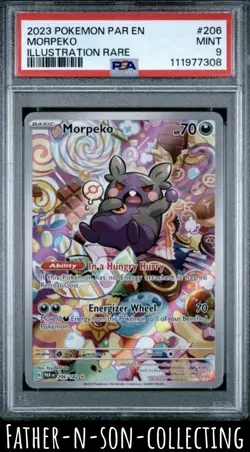 2023 MORPEKO PSA 9 206/182 Pokemon Paradox Rift Illustration RARE MINT #206 PAR - Image 1