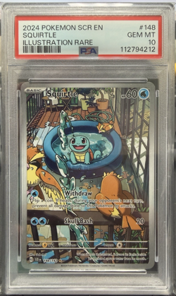 2024 POKEMON SV STELLAR CROWN SCR EN #148/142 SQUIRTLE ILLUSTRATION RARE PSA 10 - Image 1