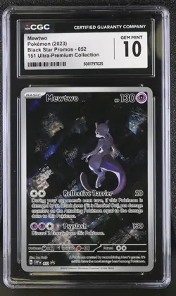 CGC 10 Pokemon Mewtwo 052 2023 Black Star Promos Scarlet & Violet 151 UPC - Image 1